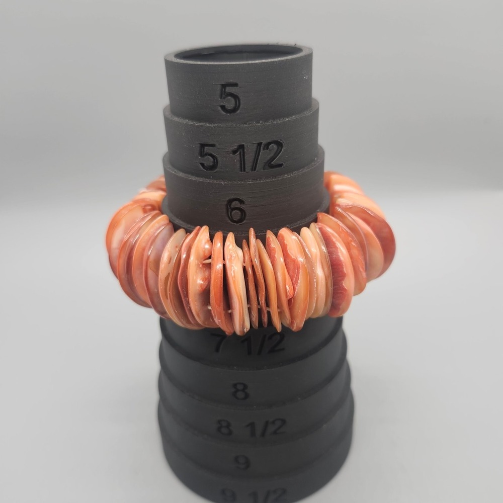 Natural Shell Stretch Bracelet 7" Peach Orange Heishi Style Disc Stackable